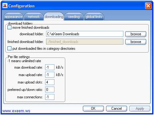configuracion downloading